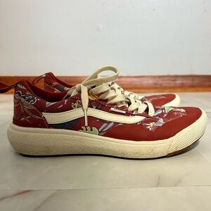 Vans Red Floral Sneakers